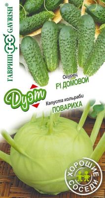 Капуста кольраби Повариха + Огурец Домовой Капуста кольраби Повариха + Огурец Домовой фото